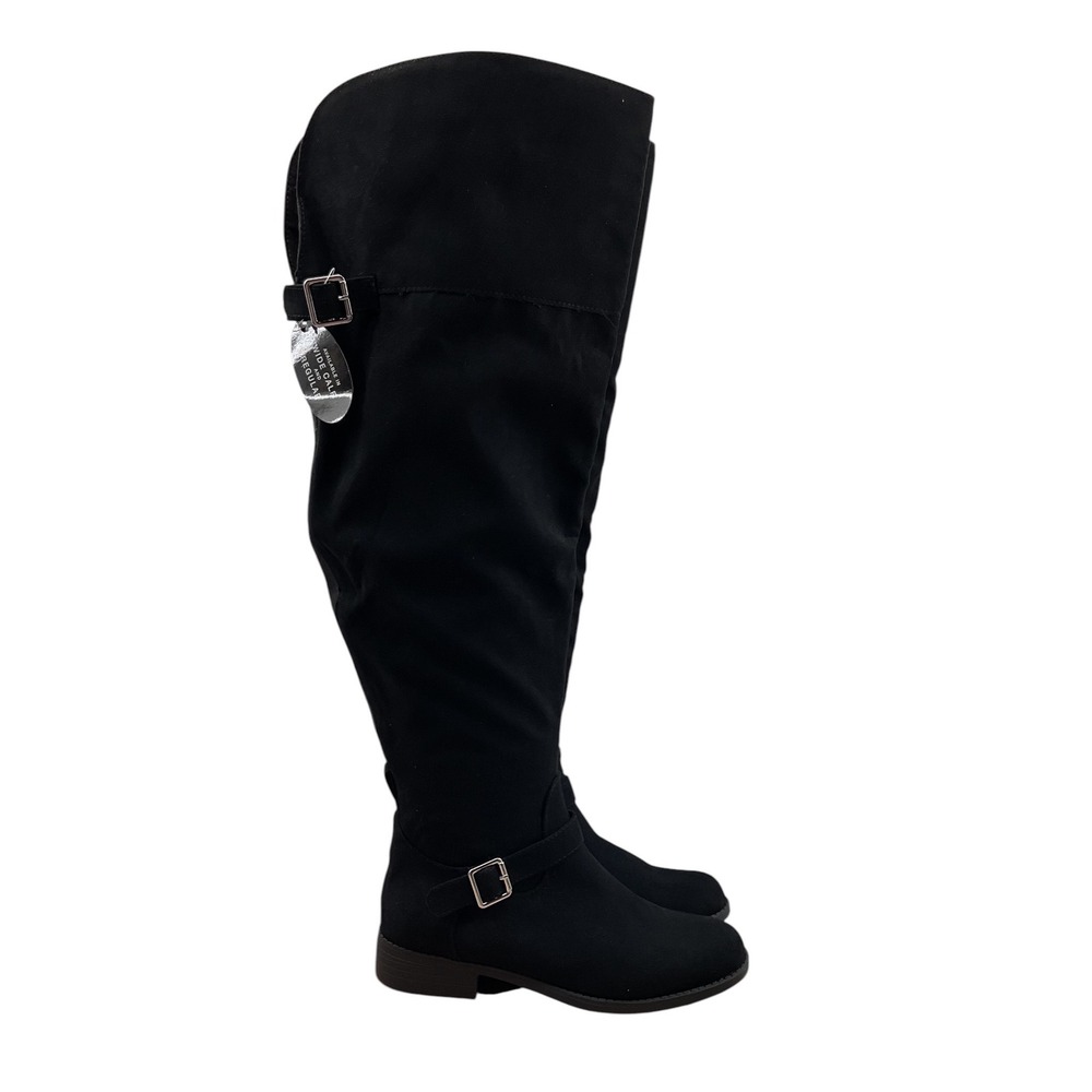 Sun + Stone Anyaa Black Over The Knee Wide Calf Boots Womens 7.5M F42199 - Picture 7 of 9